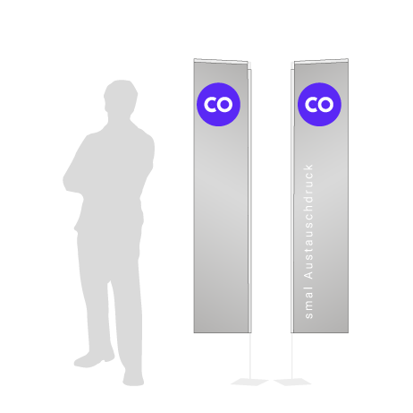 Beachflag Rechteck Austauschdruck | Small (200 cm) | beidseitig bedruckt