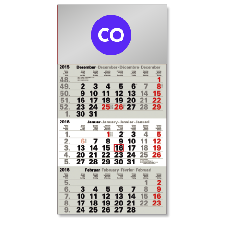 3-Monatskalender für das Folgejahr