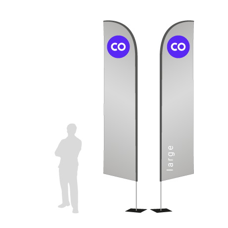 Beachflag Wind | Large (400 cm) | beidseitig bedruckt